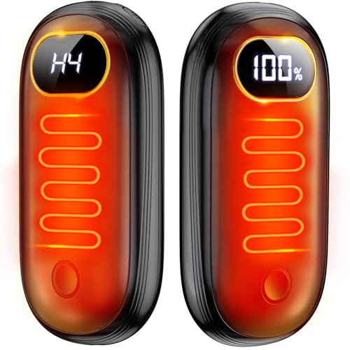 Hand Warmers Rechargeable - Electric Hand Warmers 2 Pack with Dual-Sided Heating for 15Hrs Warmth, LED Display & Flashlight, Hunting Essentials, Gifts for Christmas Man Women Raynauds Golf