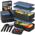 Bentoheaven Bento Box Adult, Stackable Lunch Box, 40 oz, Steel My Heart - color: Steel My Heart