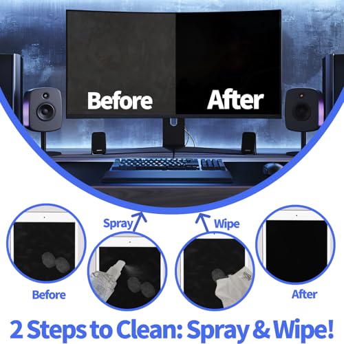 2 Pcs Car Screen Cleaner, Blue - color: Blue