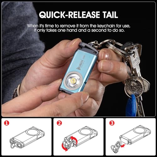 WUBEN G2 LED Mini Flashlights, 500 Lumens Small EDC Flashlight Keychain, 5 Modes Rechargable Handheld Pocket Torch with High Lumens for Camping, Outdoor, Emergency, Everyday Flashlights(Blue) - color: Blue