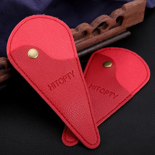 2-Pack 5.3 inches Small Scissors Protective Cover | PU Leather, Compact, Ambidextrous, Scissors Case Sheath for Storing Craft Embroidery Sewing Facial Hair Shears, Red - color: red