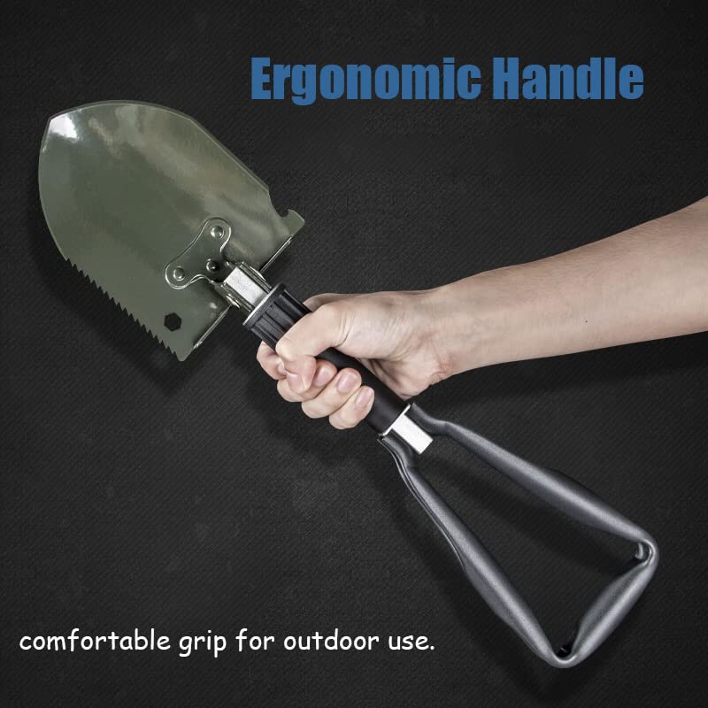 Camping Shovel Folding Spade Multifunction Backpacking Shovel Steel for Outdoor Camping Garden (CL501-46cm)