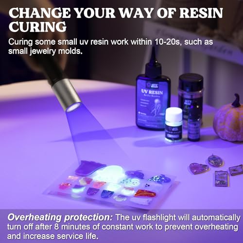 LET'S RESIN 365 nm UV Flashlight, Rechargeable Mini Resin Curing Light - size: uv flashlight
