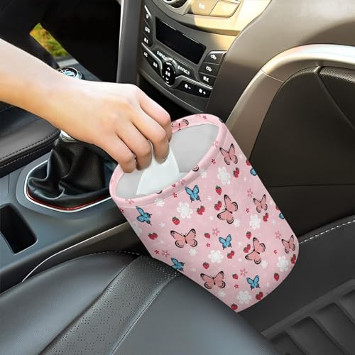 Butterfly Daisy Car Trash Storage Box Multifunctional Garbage Bags for Car, Office, Home, Travel Camping Accessories, Easy to Clean - color: Butterfly Daisy Pattern