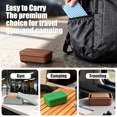 OTHIX Large Leakproof Travel Soap Case for 10 oz Bar Soap, Silicone Soap Container Compatible with Duke Cannon & Dr. Squatch Style Big Bars, Tight-Seal Soap Box for Gym, Camping, Bathroom (Gray) - color: Gray
