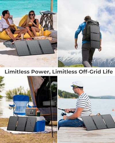 ENOFLO 30W Solar Panel Charger YT30 Foldable Solar Panel IP65 Waterproof Solar Charger with QC3.0 USB & DC Output(10 Connectors) 24% High Efficiency for Outdoor Camping - color: Gray
