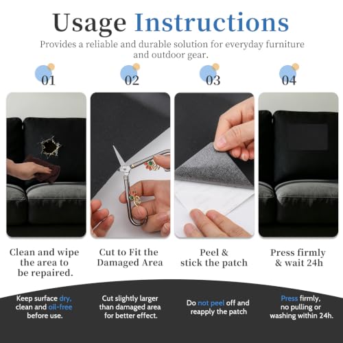 Canvas Repair Patch, Self Adhesive Waterproof 9x11in, Dark Blue - color: Dark Blue