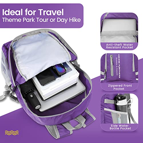 ZOMAKE Lightweight Packable Backpack, Water Resistant Foldable Daypack 35L - color: Purple, size: 35L