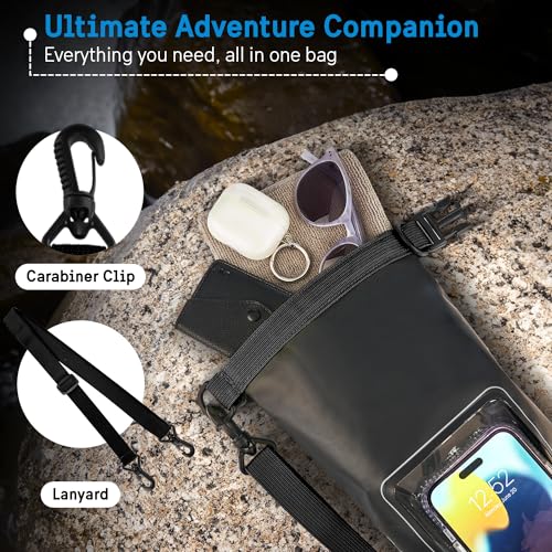 Pelican Marine IP68 Waterproof Dry Bag 2L with Phone Pouch/Case - Black - color: Stealth Black - 2L, size: 2L