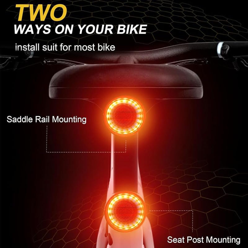 Type C USB Rechargeable Bike Tail Light, Ultra Bright IPX6 Waterproof Bicycle Rear Cycling Safety Flashlight, 5 Light Mode Road Mountain Accessories Night Ride Hiking, Cycling, Camping