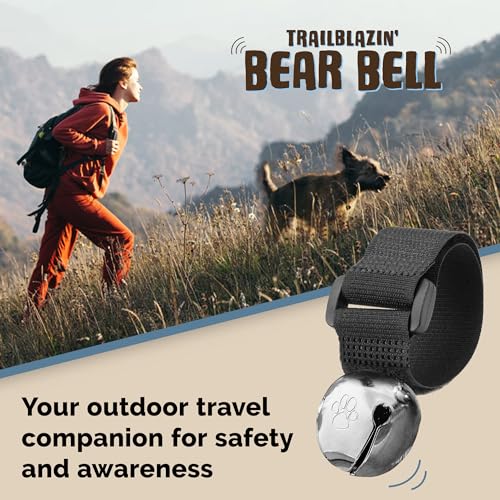 Trailblazin' Bear Bell for Outdoor Safety, Camping, Hiking Essentials, Bike Bells, Backpacking & Dog Bell to Alert Wildlife, Off-Leash Tracking, Made in USA - color: Black, size: Small 1.00" Bell