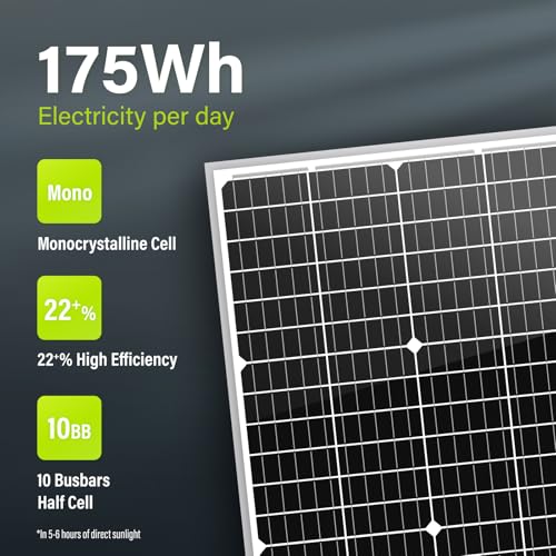 Newpowa 35W 24V High-Efficiency Monocrystalline Solar Panel - Designed for Off Grid Systems, Charges 24V Batteries of RV, Boat, Camper, Trailer, Gate Opener - size: 35W 24V MONO