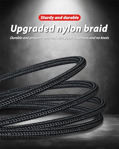Awnuwuy 100W Multi 3 in 2 Cable 10FT, USB A/C to USB-C Lightning Micro Port | Black Long Nylon Braided, 3 in 2 Fast Charging Cable For iPhone 17/16/15/15 plus,Samsung S26/S25, Multiple Devices, Laptops - size: 10FT