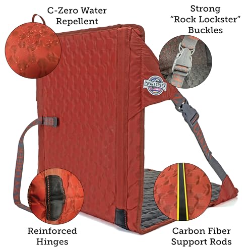 Crazy Creek HEX 2.0 Original Chair for Camping, Stadium Seating & More, on All Terrains, Adjustable Straps, Compact Design, Water-Resistant, Copper/Slate - color: Copper/Slate, size: Original