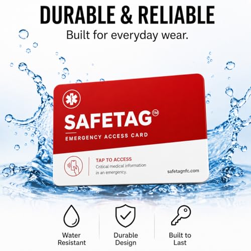 Vivélle Medical ID Card for Wallet, Emergency Info Access Card with Phone Notifications | Tap-To-View Medical Profile - First Responder Ready