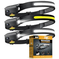 LED Headlamp Rechargeable 3PCS, 230° Wide Beam Headlight with Motion Sensor, 90° Rotation and Removable Head Lights for Forehead, 5Mode Head Lamp for Adults, Camping Essentials Gear for Hiking - size: 3 Pack