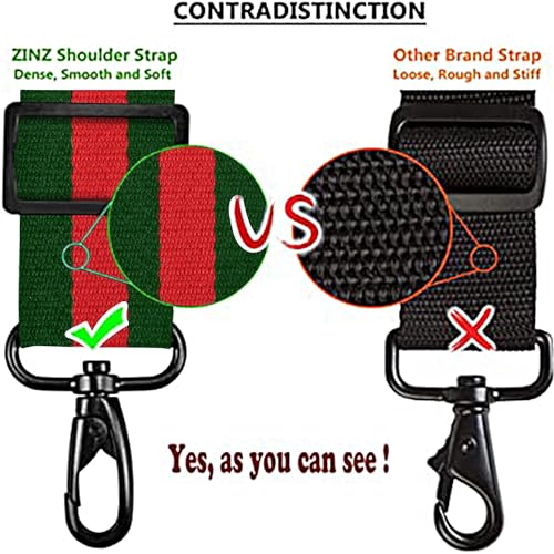 ZINZ Bag Shoulder Strap, Padded Adjustable Shoulder Strap Replacement - color: Stripes-grwgr, size: 57"