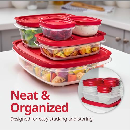 Rubbermaid EasyStore Rectangle and Square Containers, 22-Piece Set, Food Storage Containers with Lids - size: 22-Piece