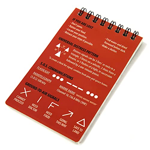 ASR Outdoor Waterproof Paper Pocket Spiral Notebook Travel Notes Journal Field Notepad with Pencil, Green, 50 Page Lined - size: 1 Pack
