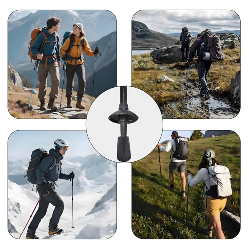 6Pcs Trekking Pole Tips Replacement Protectors, Rubber Feet for Hiking Pole Tips Rubber Tips Accessories, Fits Most Standard Walking Sticks Shock Absorbing(11mm/0.43" Hole Diameter) - size: 1a7