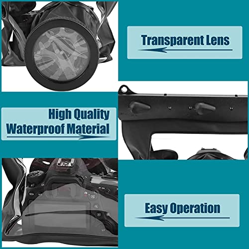 Universal Dving Case Bag,20M Portable Underwater Photograpy Housing Cage for DSLR Cameras Dving Case(Black)