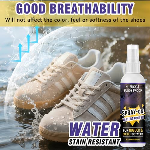 Shoe Protector Spray, Shoe Waterproof Spray, Waterproof & Stain Repellent for Sneaker, Boot, Suede, Canva & Fabric