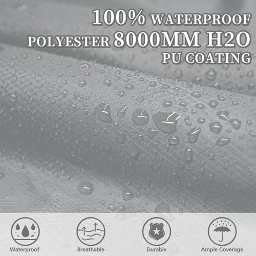 Andake Hooded Rain Poncho for Adults Waterproof Lightweight Raincoat for Men & Women Reusable Rain Ponchos for Cycling - color: Grey