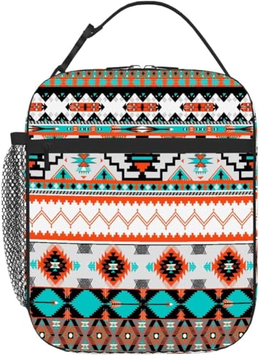 Pardick Aztec Pattern Tote Lunch Box Insulated Lunch Bag Tote Cooler Freezable Meal Prep Bag Waterproof Leakproof Cooler Lunch Container For Picnic Office - color: Aztec