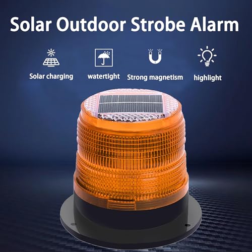 Solar Strobe Warning Light,Traffic Light Solar Powered Magnetic Lamp Waterproof Strong Magnetic Base, LED Flash Lights for Construction,Traffic,Factory,Safety Sign (Yellow) - color: Yellow