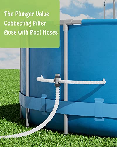 SHAPON Dual Split Hose Plunger Valve Compatible with Intex Pool Parts - color: Gray