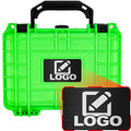 Eylar Protective Gear and Camera Hard Case with Custom Logo Engraved Plate, Water & Shock Proof w/Foam TSA Approved 8.12 inch 6.56 inch 3.56 inch (Neon Green) - color: Neon Green