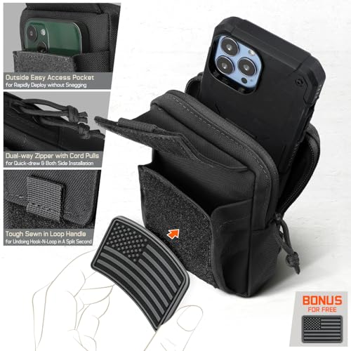 Tactical Backpack Accessories Pouch - color: Black-2pcs