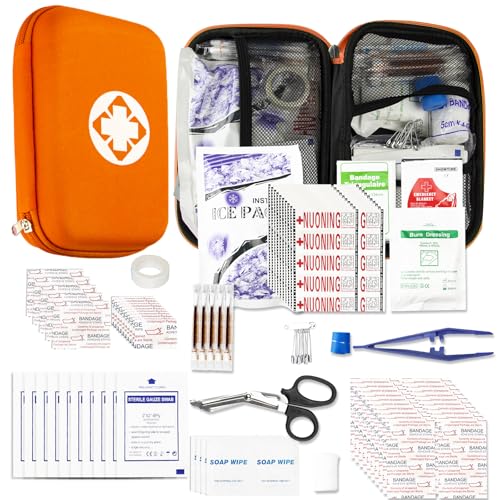 Small-Waterproof Car First-Aid Kit Emergency-Kit - Orange 277Piece Camping Equipment for Camping Hiking Home Travel YIDERBO - color: Orange