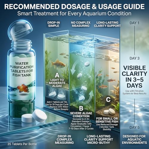 Water Purification Tablets for Fish Tank, Powerful Aquarium Water Purification Tablet, Efficient Clear Turbidity & Improve Water Quality, Remove All Kinds of Turbidity from Fish TankWater (5pcs) - size: 5pcs