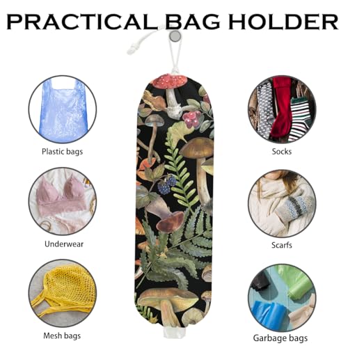 Mushroom Plastic Bag Holder, Wall Mount Grocery Bag Holder for Plastic Bags - color: multicolour 0287