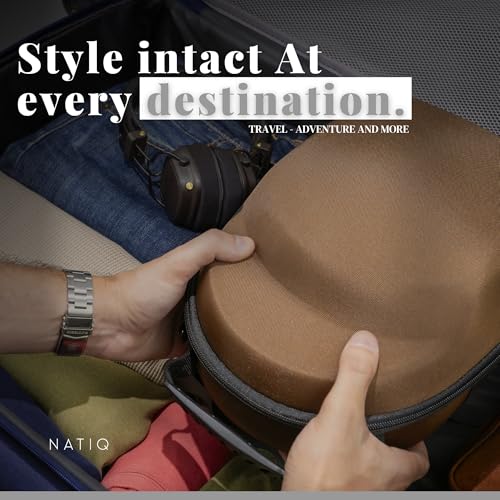 NATIQ Hat Travel Case for Baseball Caps, Hard Shell, Fits 6 Caps