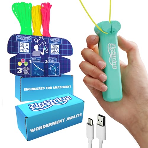 ZipString Original Rope Launcher Toy, Aesthetic Aqua | As Seen on Shark Tank, For Kids & Adults, Fly String Loop in Air, Endless Tricks & Fun - color: Aesthetic Aqua