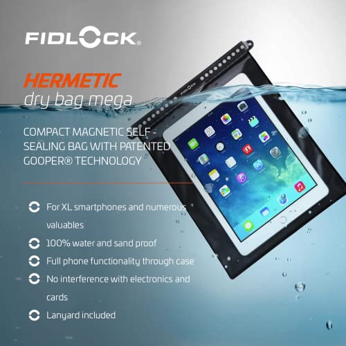 FIDLOCK Hermetic Dry Bag Flexible Magnetic Bag, Maxi, Blue Transparent - color: Blue Transparent, size: Maxi