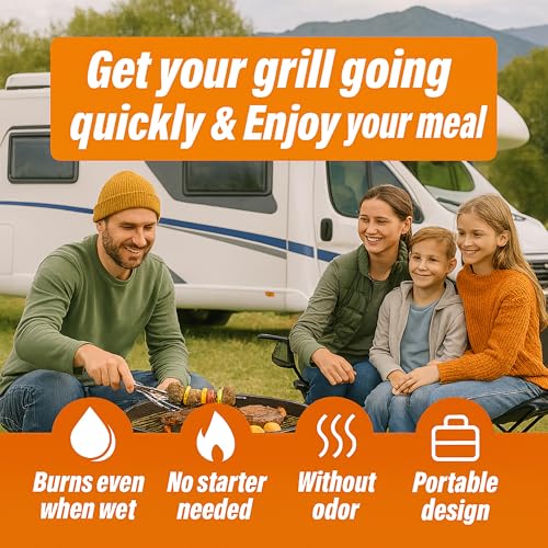 200 PCS Natural Wax & Sawdust Fire Starters | All-Weather Charcoal Starters for Campfires, Grill, Fire Pit, Indoor Fireplaces, BBQ, Wood Stove, Smoker - size: 200 PSC Fire Starter