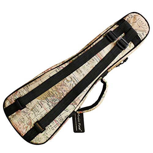 MUSIC FIRST Original Design Ancient Map Waterproof ukulele case ukulele bag ukulele cover, New Arrial (Fit for 21 inch Soprano Ukulele) - size: Fit for 21 inch Soprano Ukulele