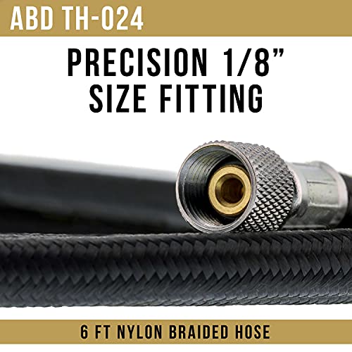 Master Airbrush Essential Accessories Kit, Hose, Filter, Adapters | 6 ft. Braided Airbrush Hose, Mini Inline Filter, Quick Disconnect, Couplers, and 3-Way Splitter Manifold - 1/8" Fittings