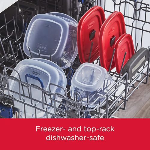 Rubbermaid 42-Piece Food Storage Containers with Lids | Clear Plastic Stackable Kitchen Organization with Microwave Vented Snapping Cover - size: 42-Piece