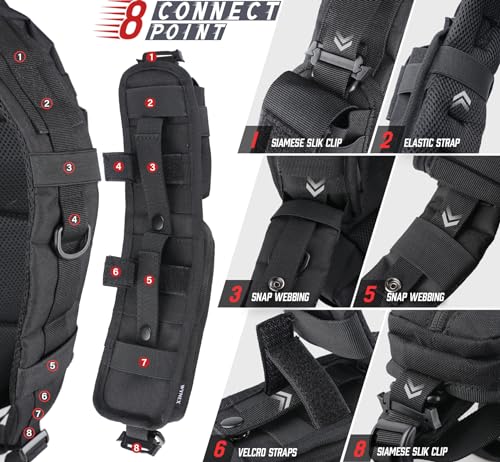 WYNEX Molle Backpack Shoulder Strap Pouches of Water Bottle Pouch Version | Tactical Accessories Backpack Strap Pouch Water Bottle Carrier Holder Molle Accessories for Backpacks - color: Black