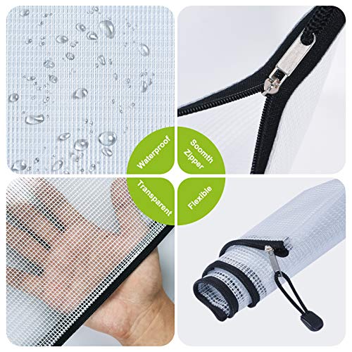 6PCS Mesh Zipper Pouch Bags: A6 Clear Zipper Pouches for Classroom, Black - color: Black, size: A6 (9.25×4.25 inch)
