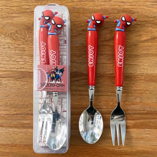 2 Pcs Cute Spider Utensils Set, Novelty Flatware with Cute Silverware Spoon and Fork, Portable Travel Set (spider) - color: spider