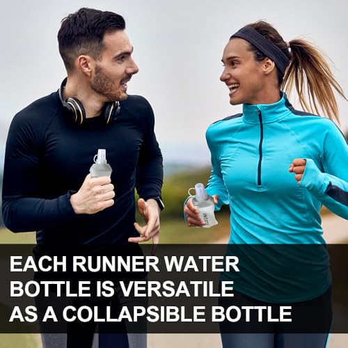 INOXTO Soft Flask,Collapsible Soft Water Bottles for Hydration Vests and Running Packs, Soft Flask Running Bottles for Hiking Cycling(250/500 ml) (2 PCS SMALL) - size: 2 PCS SMALL