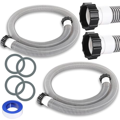 2 Pack 1 1/2 Pool Hose for Above Ground Pools 6ft Long Pool Pump Replacement Filter Hoses 1.5" EVA Swimming Pools Filter Hose for Filters Pumps, Saltwater Systems and Sand filters (Black) - color: Black