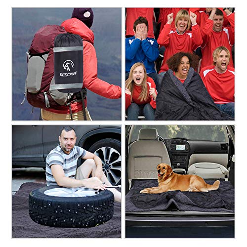 REDCAMP Large Camping Blanket with Sherpa Lining, Black 79"x59" - color: Black, size: 59"x 79"