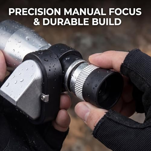 8x20 HD Monocular Telescope for Outdoor Use, Portable Manual Focus Pocket Telescope for Adult Explorers Silver