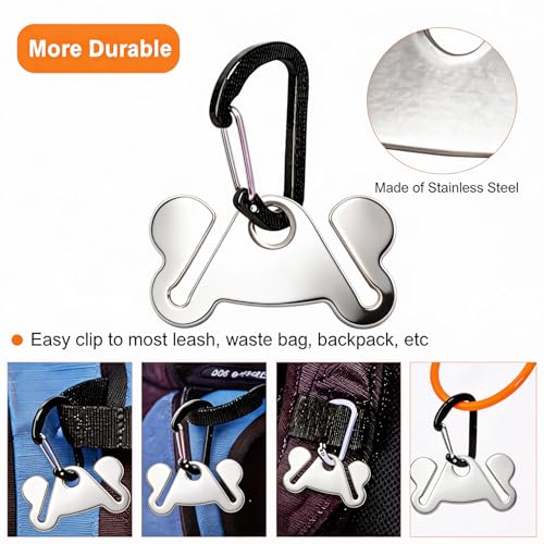2PCS Dog Poop Bag Holder, Waste Holder for Dispenser Carrier, Hand Free Metal
